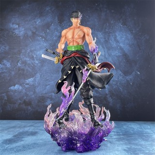 ((พร้อมส่ง) โมเดลฟิกเกอร์ One Piece GK Torch Yan Mo Zoro One Sword Flow สําหรับตกแต่ง