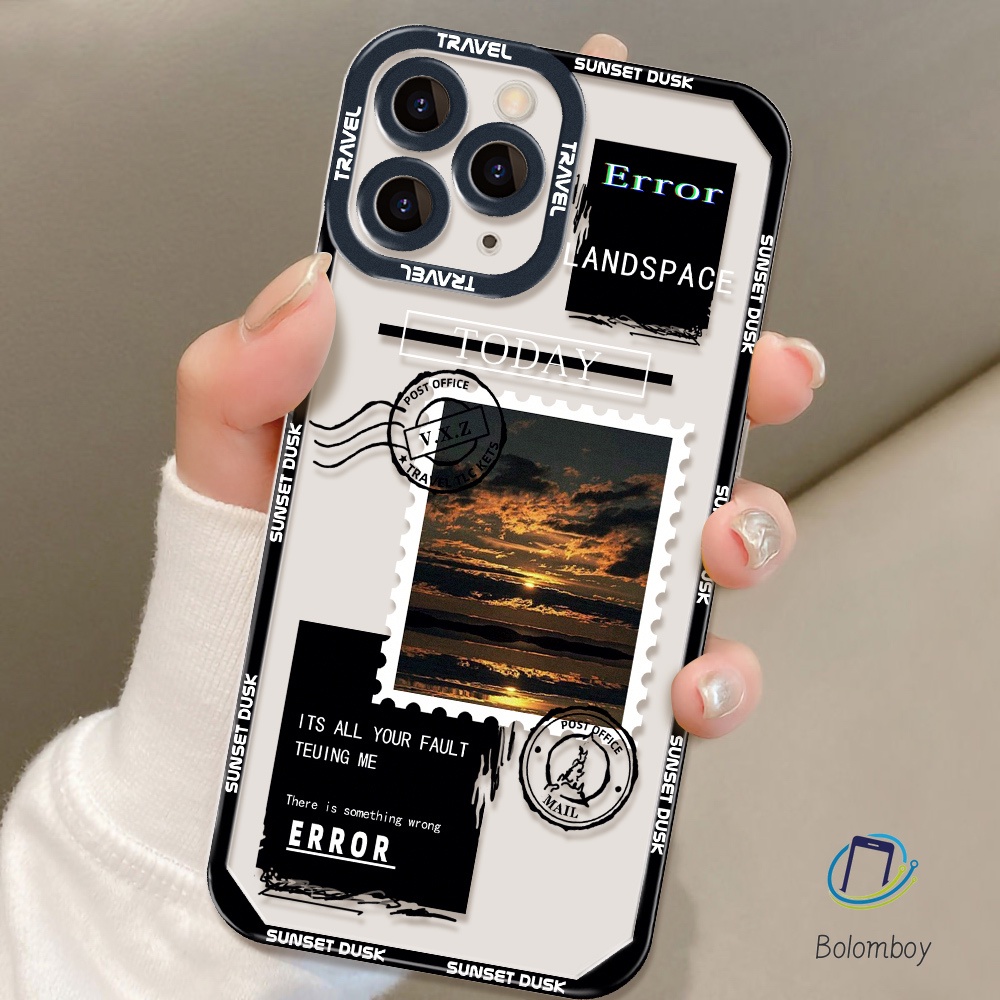 เคสโทรศัพท์ใสกันกระแทก For Iphone 11 15 12 13 14 Pro Max XR 7 8 Plus X XS MAX SE ชัดเจนเปลือกนิ่ม พระอาทิตย์ตก