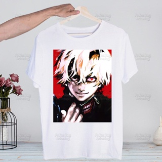 เสื้อยืด พิมพ์ลายการ์ตูนอนิเมะ Tokyo Ghoul Kaneki Ken Cool Manga น่ารัก แฟชั่นสําหรับผู้ชาย