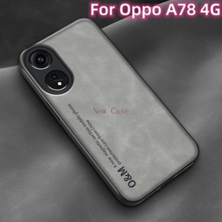 เคสโทรศัพท์หนัง PC แข็ง ผิวด้าน กันกระแทก ป้องกันกล้อง หรูหรา สําหรับ Oppo A78 4G A 78 OppoA78 2023