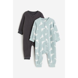 H&amp;M  Boy 2-pack fleece zip-up sleepsuits 1177804_1