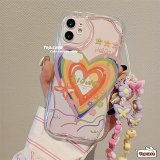 เคสโทรศัพท์มือถือ ขอบโค้ง ลายกราฟฟิตี้หัวใจ 3D พร้อมโซ่ สําหรับ Vivo Y16 Y22s Y21s Y33s Y20s Y17 Y02 Y15s Y15A V27e V25e Y20i Y12s Y12A Y35 Y20 Y27 Y02s Y15 Y12 Y11 Y21 Y50 Y95 Y1s