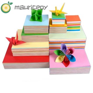 Mauriceoya Origami กระดาษพับสองด้าน 10 สี DIY ของเล่นสําหรับเด็ก