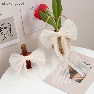 Shakangcool กิ๊บติดผม ริบบิ้นโบว์ ขนาดใหญ่ สีขาว เครื่องประดับ สําหรับผู้หญิง SGL