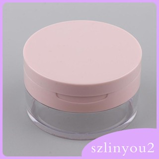 [szlinyou2] กล่องเก็บเครื่องสําอาง แบบโปร่งแสง ทรงหลวม พร้อมตาข่ายร่อน และพัฟแต่งหน้า