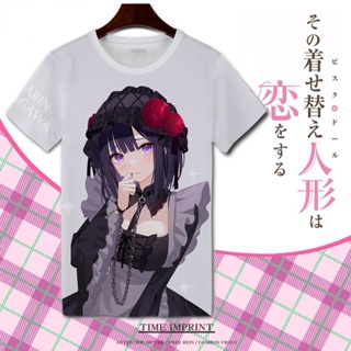 เสื้อยืดลําลอง แขนสั้น พิมพ์ลายอนิเมะ Waifu Marin Kitagawa สําหรับผู้ชาย และผู้หญิง