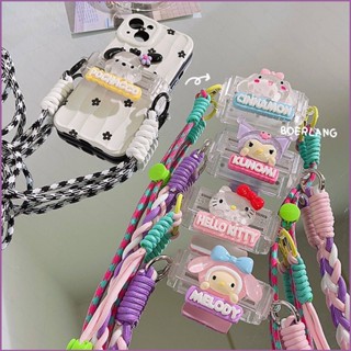 Sq2 Sanrio Cinnamoroll Kuromi Hello Kitty สายคล้องโทรศัพท์มือถือ ลายการ์ตูน
