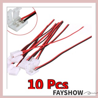 Fay 10 ชิ้น 2 พิน Led แถบอะแดปเตอร์ริบบิ้นร้อน มีประโยชน์ สายเคเบิลเชื่อมต่อ PCB