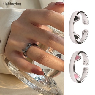 [highbuying] แหวนนิ้วมือ รูปหูแมวน่ารัก ปรับได้ เครื่องประดับแฟชั่น สําหรับผู้หญิง ของขวัญ ปาร์ตี้ สินค้าใหม่