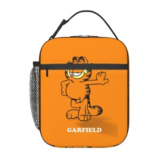 Garfield กระเป๋าใส่กล่องอาหารกลางวัน มีฉนวนกันความร้อน ใช้ซ้ําได้ ขนาดใหญ่ กันรั่ว สําหรับผู้ชาย และผู้หญิง