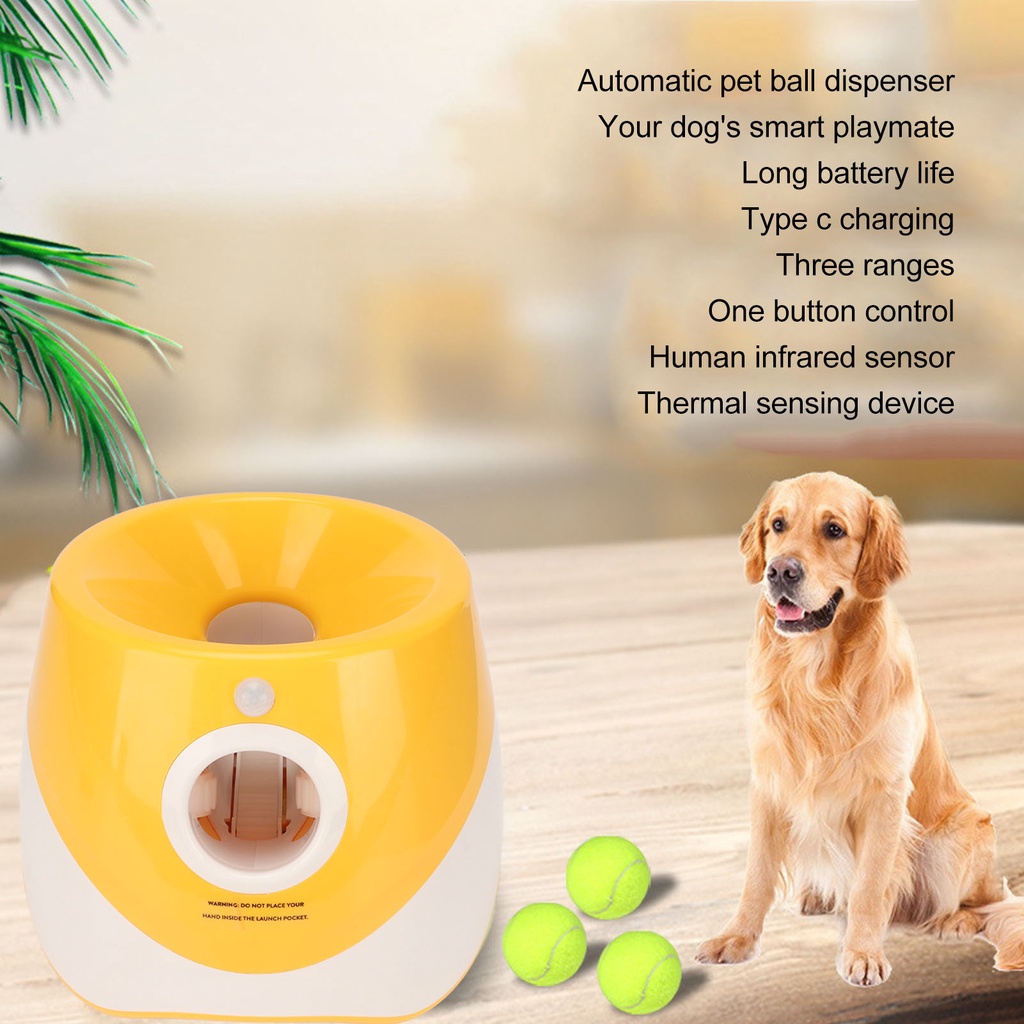 Pets Shop Dog Automatic Ball Launcher Interactive Pet Thrower เกมขว้างปาสำหรับกลางแจ้งในร่ม