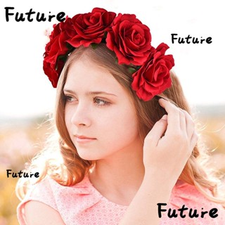 Future ที่คาดผม รูปดอกกุหลาบ เครื่องประดับผม พวงหรีดผม