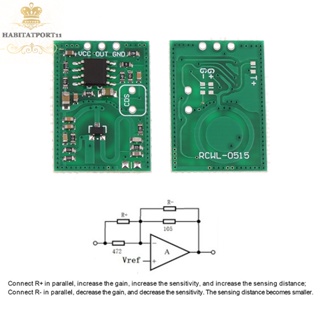Habitatport RCWL-0515 โมดูลตรวจจับไมโครเวฟ ระยะไกล 12-15 ม. สําหรับโคมไฟโรงรถ UV