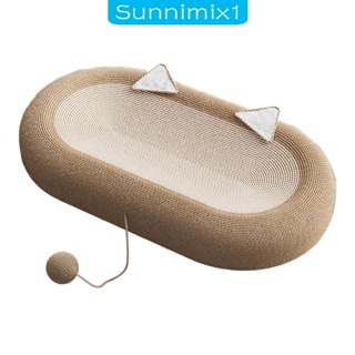 [Sunnimix1] แผ่นบอร์ดข่วนเล็บแมว พร้อมลูกบอล ทนทาน ของเล่นสําหรับแมว