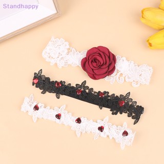 Standhappy ใหม่ สายรัดต้นขา ลูกไม้ คอสเพลย์ ลายดอกไม้ กุหลาบ เซ็กซี่ 1 ชิ้น