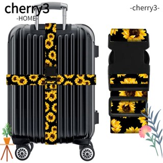 Cherry3 สายเข็มขัดรัดกระเป๋าเดินทาง กันขโมย ปรับได้ พิมพ์ลาย แฟชั่น อุปกรณ์เสริม