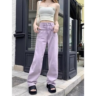 Solenne  กางเกงขายาว กางเกงยีสน์ผู้หญิง ทรงหลวม ๆ ตรง Retro Hip Hop Pants 2023 NEW Style  สวย fashion Stylish ทันสมัย A97L85O 36Z230909