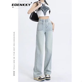 EOENKKY  กางเกงขายาว กางเกงยีสน์ผู้หญิง ทรงหลวม ๆ ตรง Retro Hip Hop Pants 2023 NEW Style  ทันสมัย คุณภาพสูง Chic Unique A97L86G 36Z230909