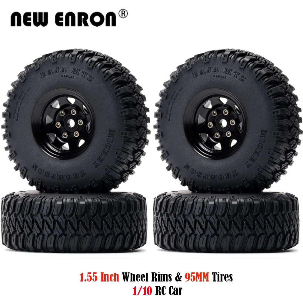4Pc 1.55 นิ้วยางอลูมิเนียม Beadlock ล้อขอบชุดสำหรับรถติดตั้ง RC 1/10 RC4WD D90 TF2 CC01 LC70 MST JIMNY Axial AX90069