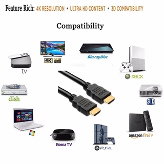 Fast Ship HDMI To HDMI สาย 0.5M/1M/1.5M/3M/5M 1080P HD 4K อะแดปเตอร์ HDMI ความเร็วสูงสําหรับ Lcd/Dvd/HDtv/Ps3/Mytv/3D Uk