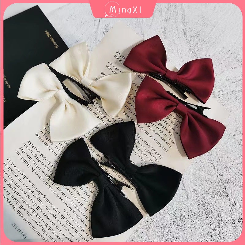 2 ชิ้น (1 คู่) กิ๊บติดผม น่ารัก สามมิติ โบว์ กิ๊บหน้าม้า ผมแตก ขอบ คลิปปากเป็ด เครื่องประดับผม