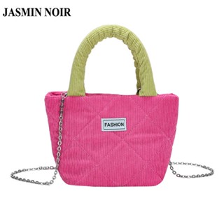 Jasmin NOIR กระเป๋าถือ กระเป๋าสะพายไหล่ ผ้าลูกฟูก แต่งสายโซ่คล้อง สําหรับสตรี