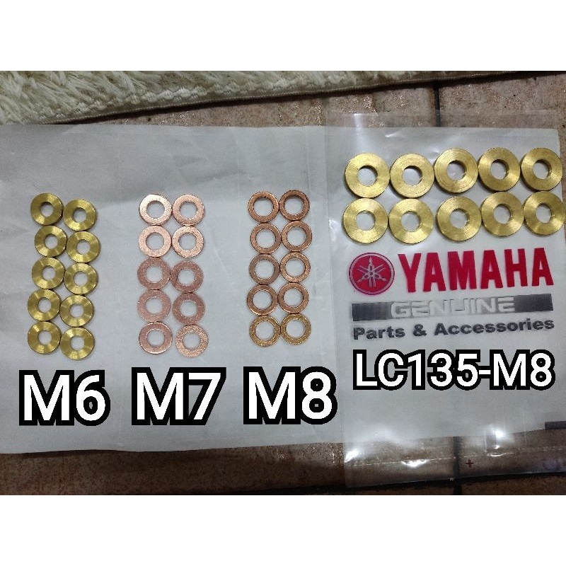 ***PRICE 10PC M6 M7 M8 LC135 Y15ZR EGO SRL HEAD COPPER WASHER YAMAHA LC 135 Y15 Y15ZR FZ150 FZ150I