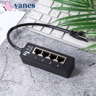 Vanes1 อะแดปเตอร์แยกสายเคเบิลเครือข่าย 1 ตัวผู้ เป็น 4 ตัวเมีย RJ45