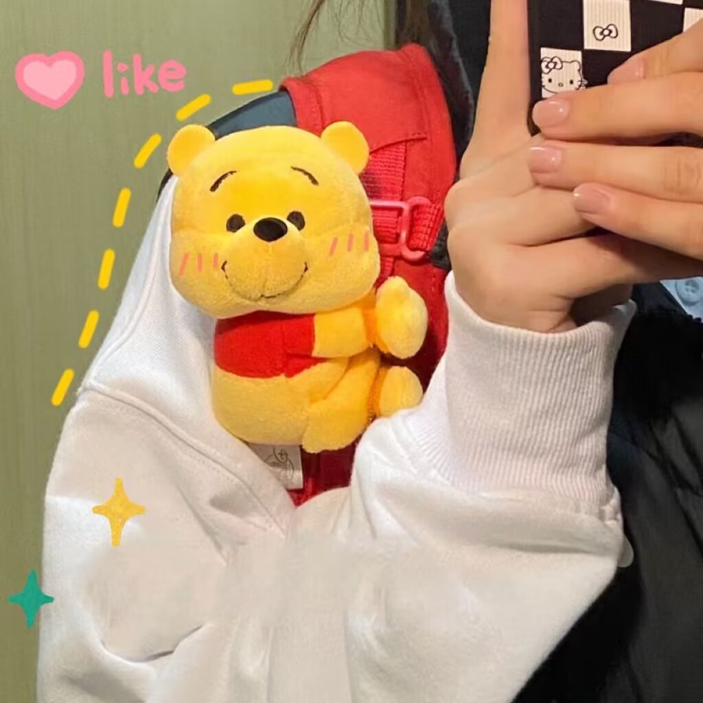 ตุ๊กตาหมีพูกระเป๋าใส่เหรียญพวงกุญแจกระเป๋าเป้สะพายหลังกระเป๋าจี้ของเล่นตุ๊กตาตุ๊กตาพวงกุญแจ