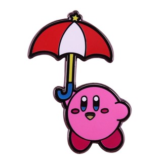 เข็มกลัด รูปร่ม Star Kirby สีชมพู สําหรับตกแต่ง