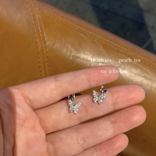 Bowknot Earrings Girls Short Fairy Elegant Earrings Korean Style Internet Celebrity 2023 New Fashionable Cold Style Simple Earrings for Women