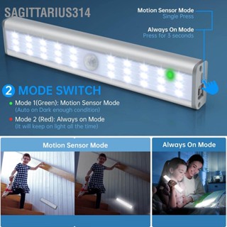 Sagittarius314 350LM Human Motion Sensor โคมไฟแสงสีขาว Magnetic LED แบบชาร์จไฟได้ Wireless Closet Cabinet Light 30LED