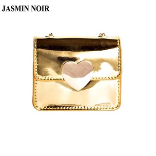 Jasmin NOIR กระเป๋าสะพายไหล่ หนัง PU ใบเล็ก ลายหัวใจ ล็อก แฟชั่นสําหรับสตรี