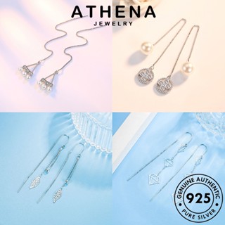 ATHENA JEWELRY เกาหลี เครื่องประดับ ผู้หญิง ต้นฉบับ แฟชั่น แท้ เครื่องประดับ ไข่มุก Silver ตุ้มหู มอยส์ซาไนท์ ต่างหู ห่วง เพชร 925 เงิน หนีบ M004