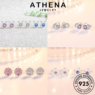 ATHENA JEWELRY ต้นฉบับ 925 แฟชั่น มอยส์ซาไนท์ แท้ ผู้หญิง Silver เครื่องประดับ ห่วง หนีบ ตุ้มหู เพชร เงิน เกาหลี ต่างหู ไข่มุก เครื่องประดับ M017