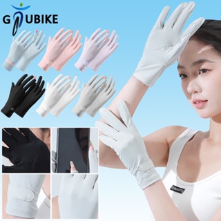 Gtubike UPF50+ ถุงมือซิลิโคน ผ้าเรยอน ระบายอากาศ กันลื่น สําหรับขี่จักรยาน