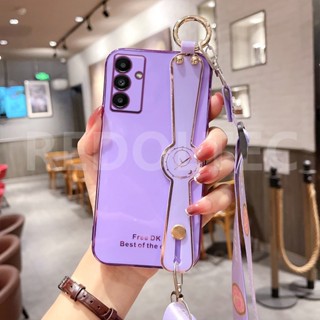 เคส Samsung A34 A54 5G 6D สายรัดข้อมือเคสโทรศัพท์พร้อมสายคล้องไหล่แบบยาวกระเป๋าสะพายข้างพร้อมตัวป้องกันกล้อง