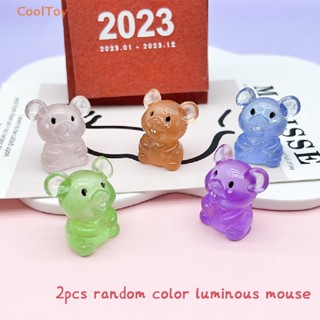 Cooltoy เครื่องประดับเรซิ่น รูปการ์ตูนหนูเรืองแสง ขนาดเล็ก สําหรับตกแต่ง 2 ชิ้น