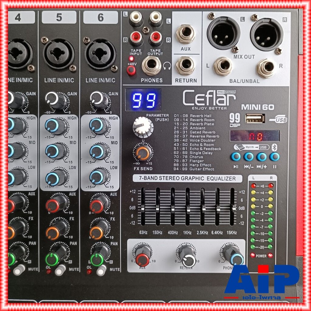 ของใหม่ ลดล้างสต็อค Ceflar MINI-60 MIXER มิกเซอร์ 6 แชลแนล เอฟเฟคแท้ มีบลูทูธ มิกซ์คาราโอเกะ MINI 60 MINI60 +++ เอไอ-...