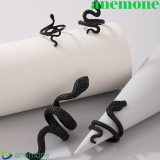 ANEMONE Exaggerated Snake Ring Set Gothic Finger Buckle Sets Women Jewelry Accessories Minority Couple Men Personality Valentines Day Gift Alloy Korean Style Finger Ring/Multicolor