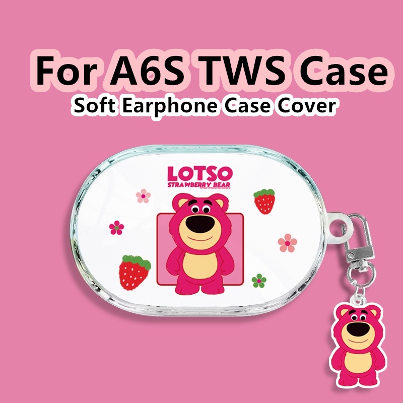 สําหรับ A6S TWS กรณีโปร่งใสการ์ตูน Star กระต่ายสําหรับ A6S TWS ปลอกหูฟังฝาครอบ