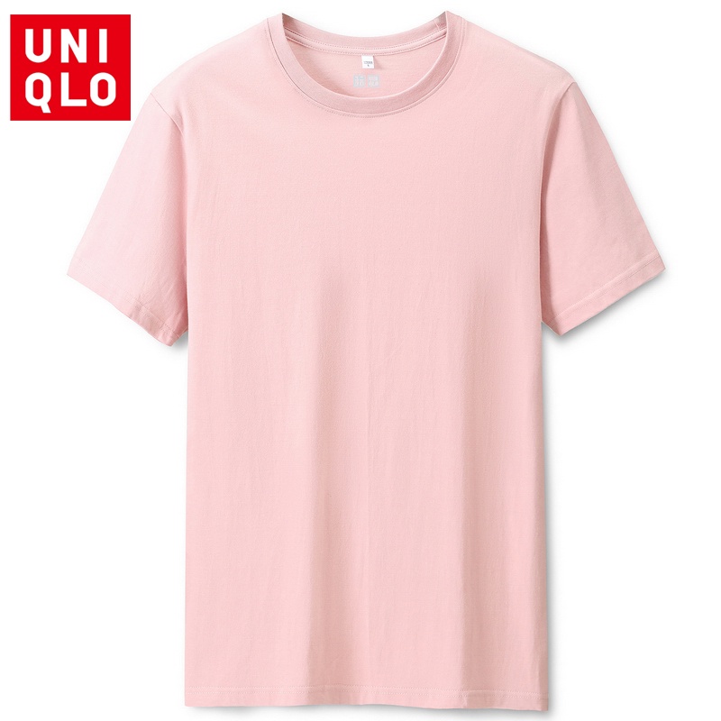 UNIQLO ยูนิโคล่ 8 สีสุภาพสตรีใหม่แขนสั้นสีทึบ คอกลม เสื้อยืดผ้าฝ้าย 100% เสื้อยืดคุณภาพสูงระบายอากาศอเนกประสงค์สบายด้านบน