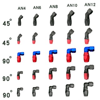 อะแดปเตอร์ข้อต่อท่อน้ํามันเชื้อเพลิง อลูมิเนียม 45 90 องศา AN3 AN4 AN6 AN8 AN10 AN12