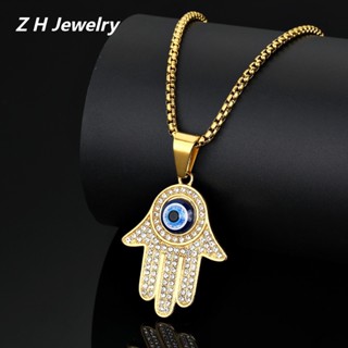 [Z H Jewelry] สร้อยคอ จี้สเตนเลส ไทเทเนียม ทอง 18K รูปตาปีศาจนําโชค เครื่องประดับแฟชั่น สไตล์ฮิปฮอป ปาร์ตี้ สําหรับผู้ชาย