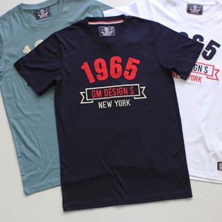 GOOD YFAT133 เสื้อยืนแขนสั้นผู้ชาย เสื้อยืดปักลาย 1965 เนื้อผ้าใส่สบาย เสื้อยืดสวยๆ เสื้อใส่เที่ยว เสื้อใส่สบาย (S43)