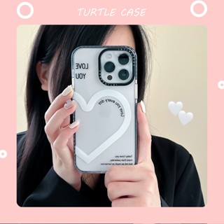 [พร้อมส่ง] เคสโทรศัพท์มือถือ ป้องกัน สองสี ลายหัวใจ สีดํา สําหรับ Apple iPhone 14 13 12 11 PROMAX XS XR XSMAX SE2020 6 7 8PLUS MINI