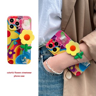 เคสโทรศัพท์มือถือ ลายดอกทานตะวัน พร้อมสายโซ่คล้องมือ สําหรับ Iphone 14 13 12 11 14plus