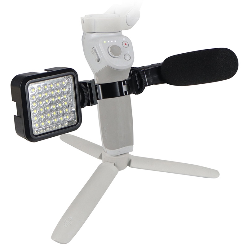 Xt-xinte มือถือ Gimbal Stabilizer แหวน Clamp Mount W/รองเท้าเย็นสําหรับ DJI OSMO มือถือ OM5 OM6 Osmo7 ไมโครโฟน LED Light Monitor สําหรับ Facebook สดหรือยิง