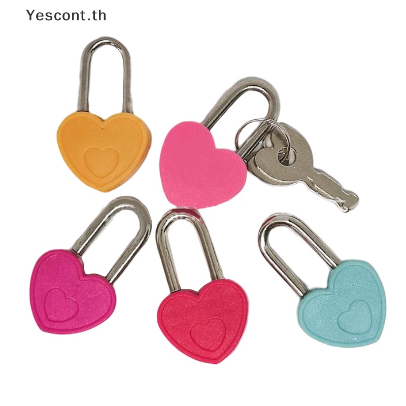 Yescont กุญแจพลาสติก รูปหัวใจ ขนาดเล็ก พร้อมกุญแจล็อค 2 ดอก สําหรับกล่องเครื่องประดับ ไดอารี่ หนังสือ กระเป๋าเดินทาง