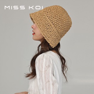 Misskoi [พร้อมส่ง] หมวกฟางสาน กันแดด สไตล์เกาหลี ญี่ปุ่น สําหรับผู้หญิง